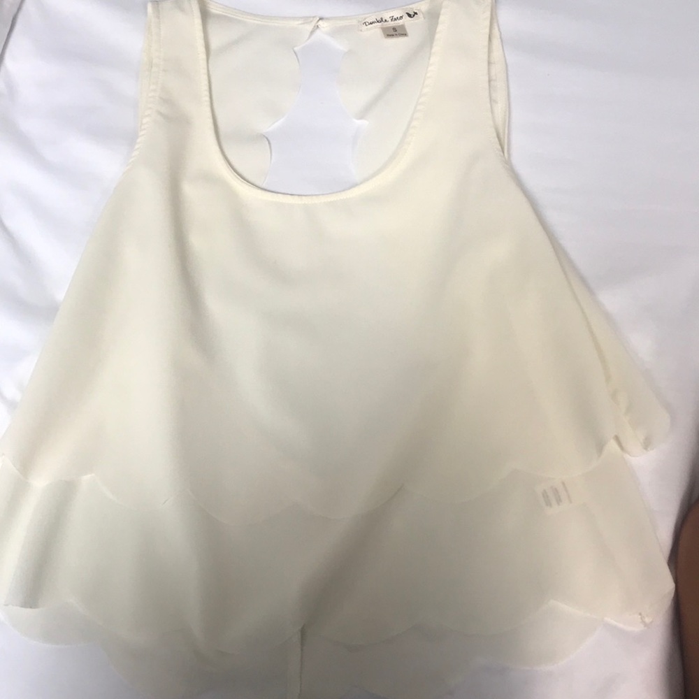 Off-white chiffon top (Small)